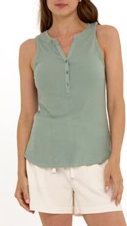 Threads 4 Thought Akia Feather Ribbed Henley Tank