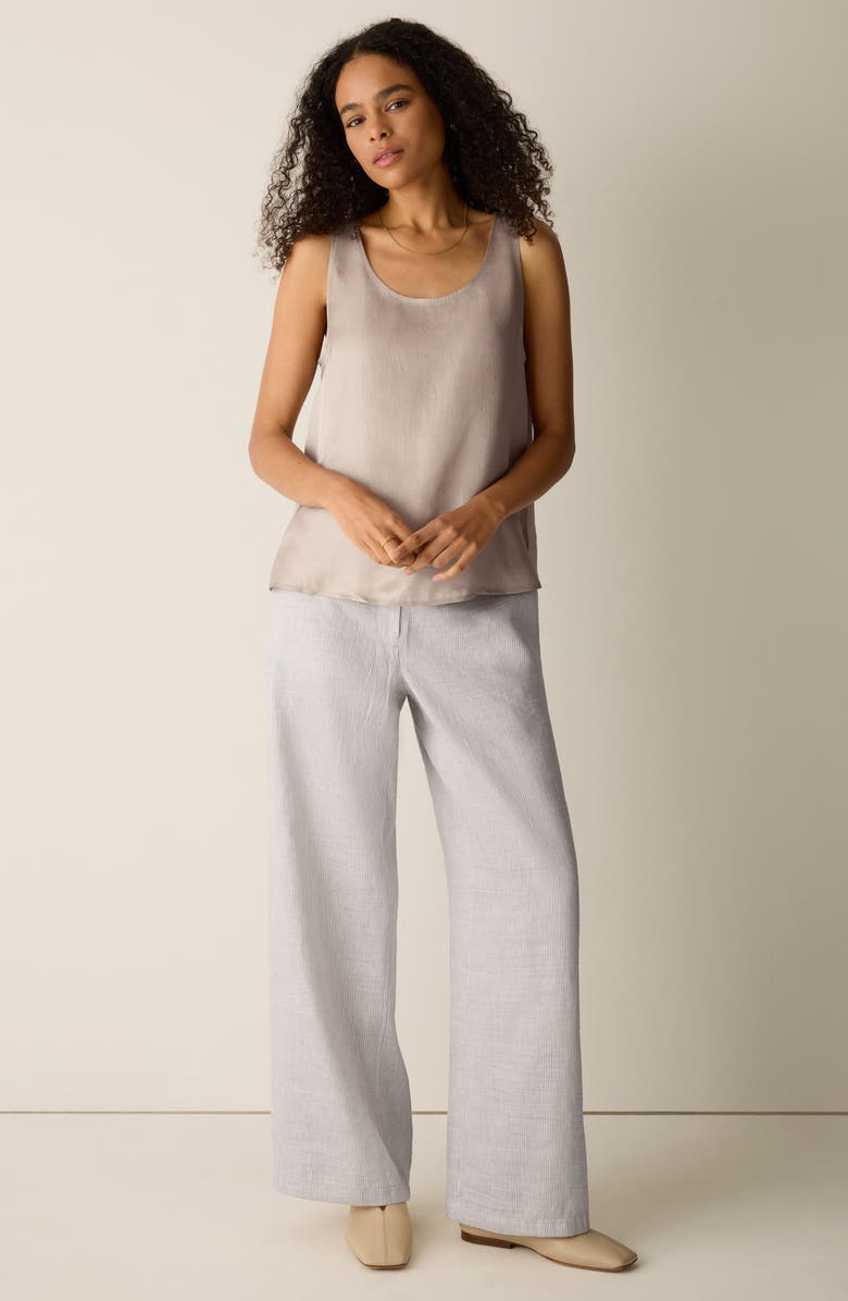 Eileen Fisher Scoop Neck Satin Tank, Alternate, color, 
