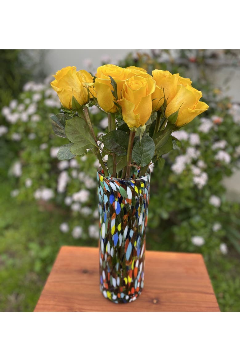 Hand Blown Glass Vase, Alternate, color, Confetti