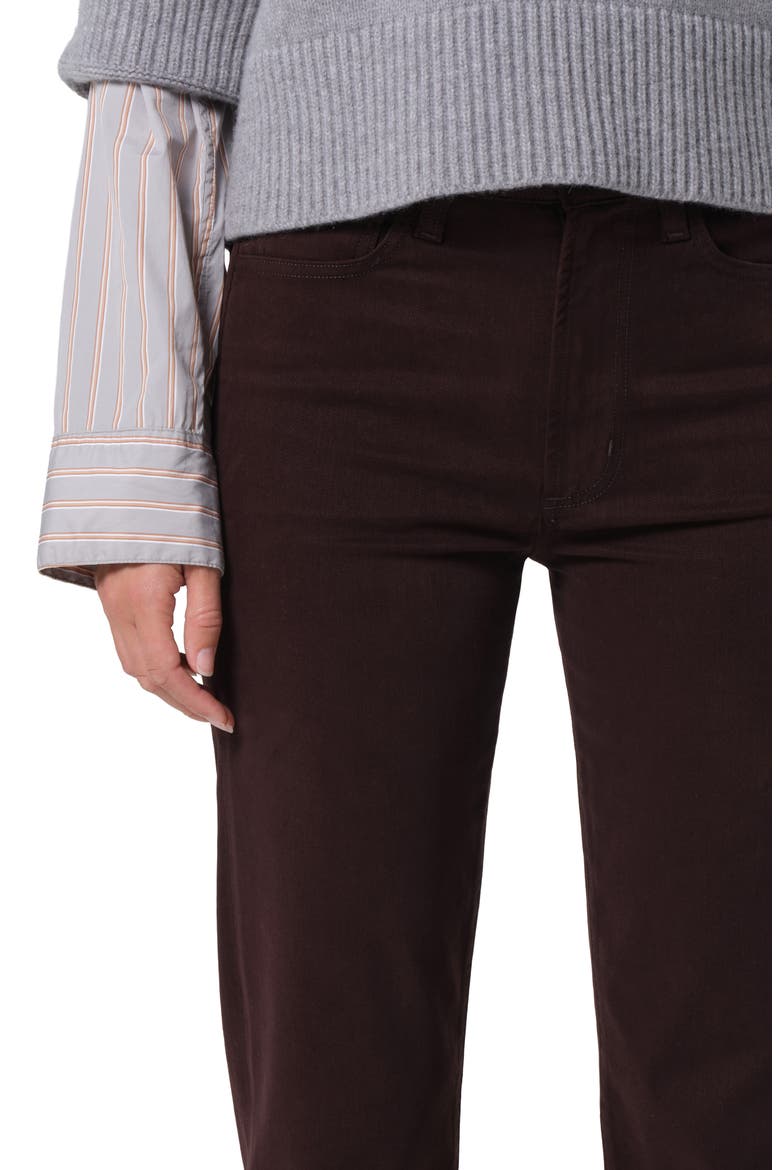 Caia High Waist Ankle Straight Leg Jeans, Alternate, color, BARRISTER DARK BROWN