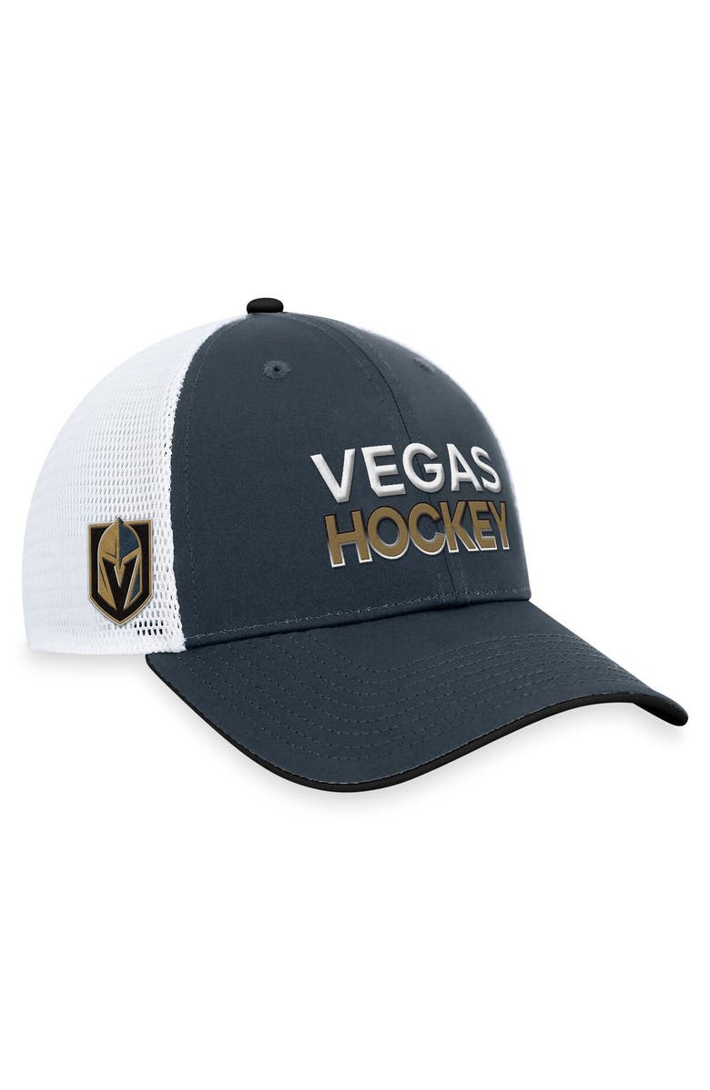 FANATICS Men's Fanatics Branded  Gray Vegas Golden Knights Rink Trucker Adjustable Hat, Main, color, 