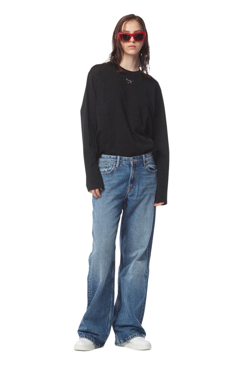 Essential Laurel Logo Shirt in Organic Cotton, Alternate, color, Black