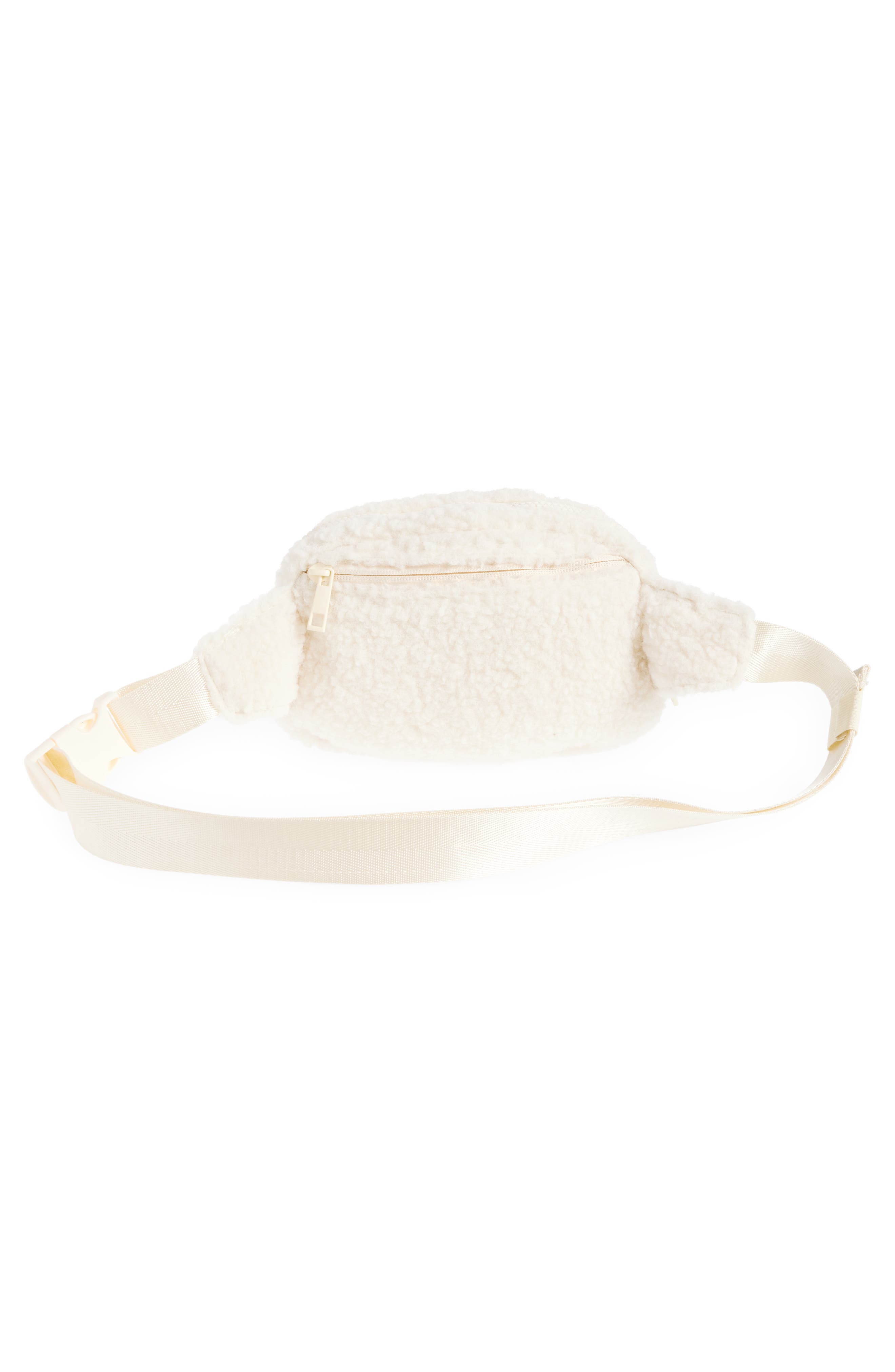 Zella Faux Shearling Crossbody, Alternate, color, Ivory Egret