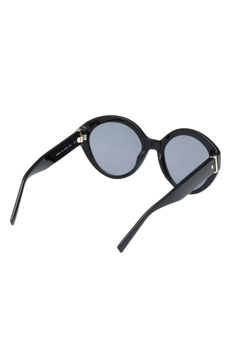ABERCROMBIE & FITCH 54mm Round Sunglasses, Alternate, color, Shiny Black / Smoke