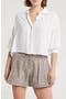 Amaia Tie Cuff Crop Button-Up Top
