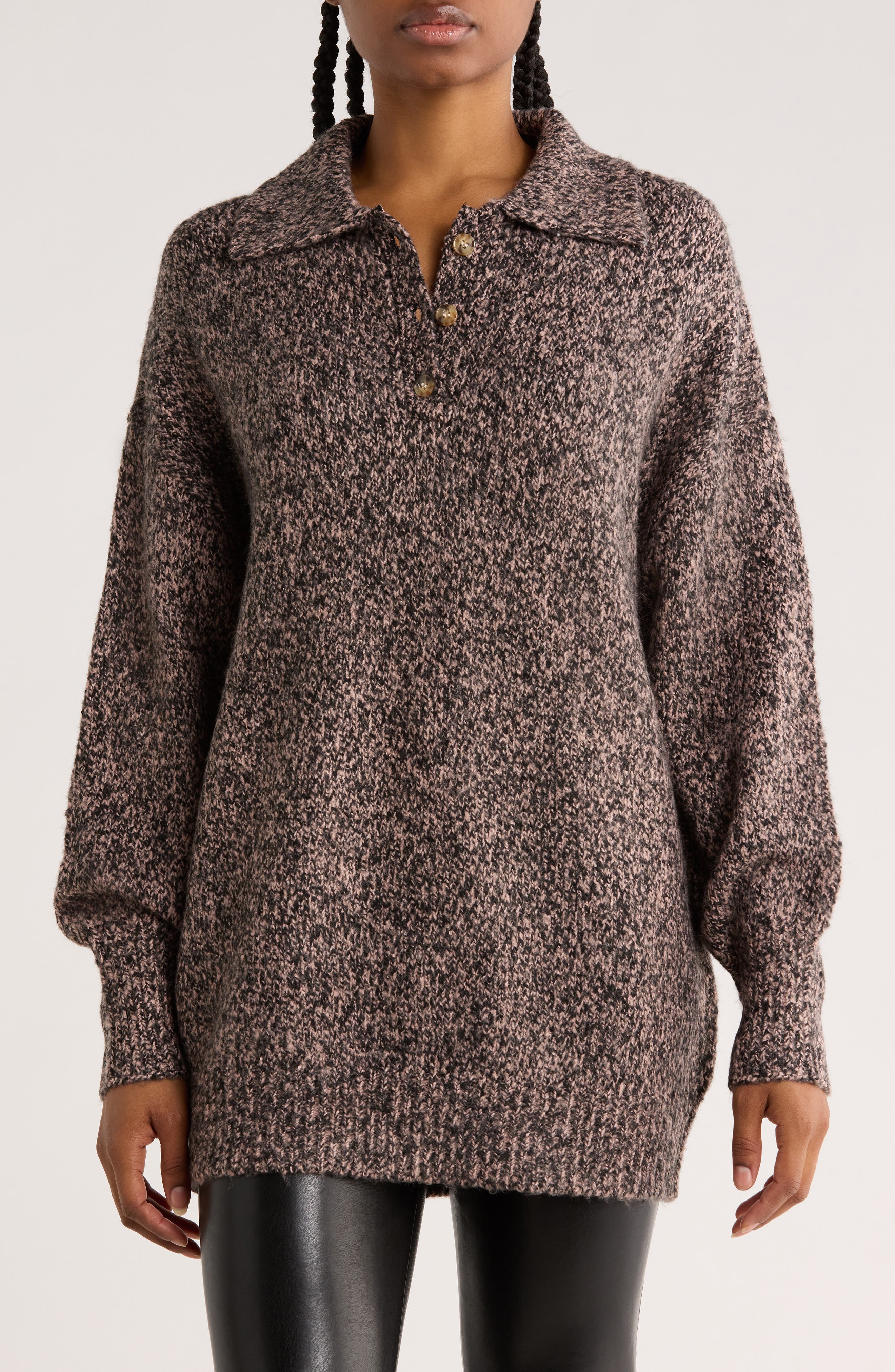 INDUSTRY REPUBLIC CLOTHING Oversize Polo Sweater