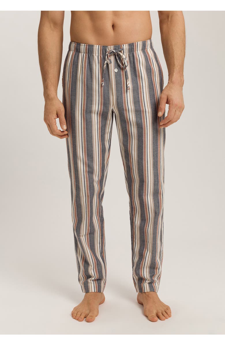 Hanro Cozy Comfort 100% Woven Cotton Flannel Pants, Alternate, color, Redwood Stripe