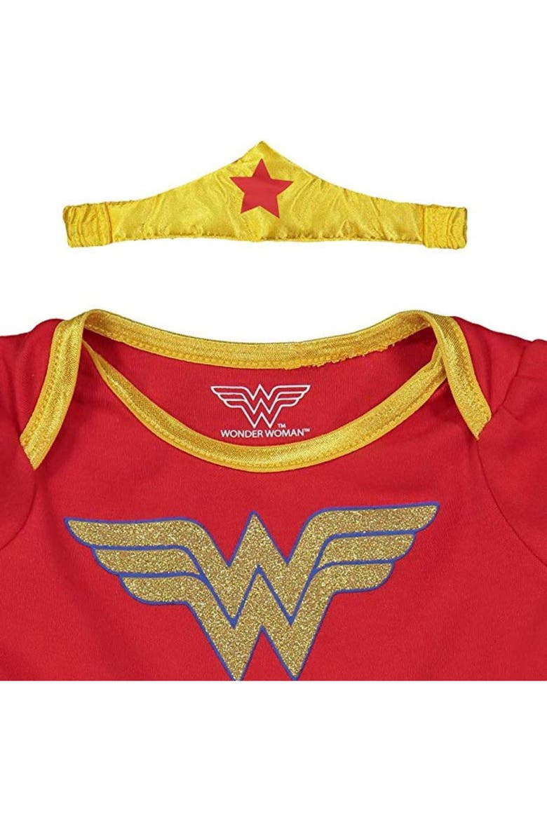 Justice League Wonder Woman Tutu Bodysuit and Cape Set, Alternate, color, Wonder Woman Red Blue