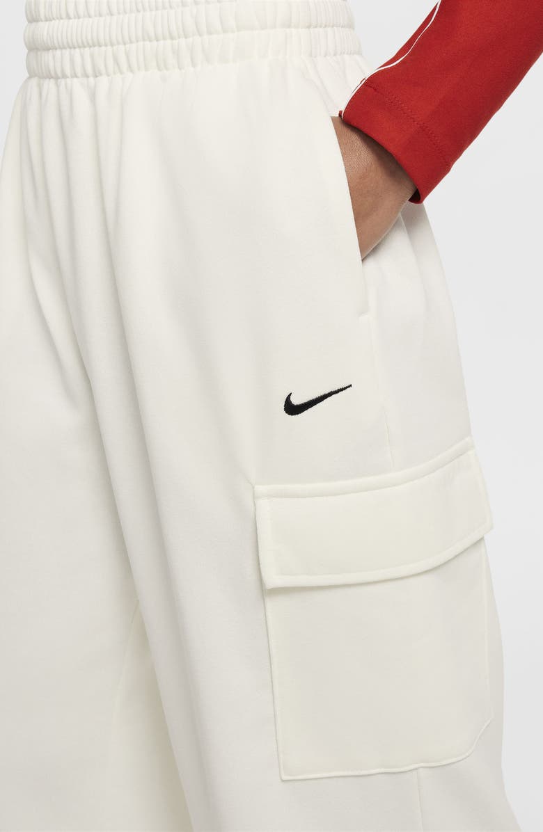 Nike Kids' Dri-FIT Oversize French Terry Cargo Sweatpants, Alternate, color, Sail