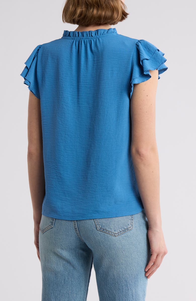 Melrose and Market Ruffle Cap Sleeve Top, Alternate, color, Blue Parisian