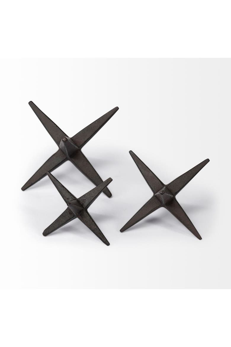 Rhea Set of 3 Cast Iron Small, Medium & Large Jacks, Alternate, color, Brown
