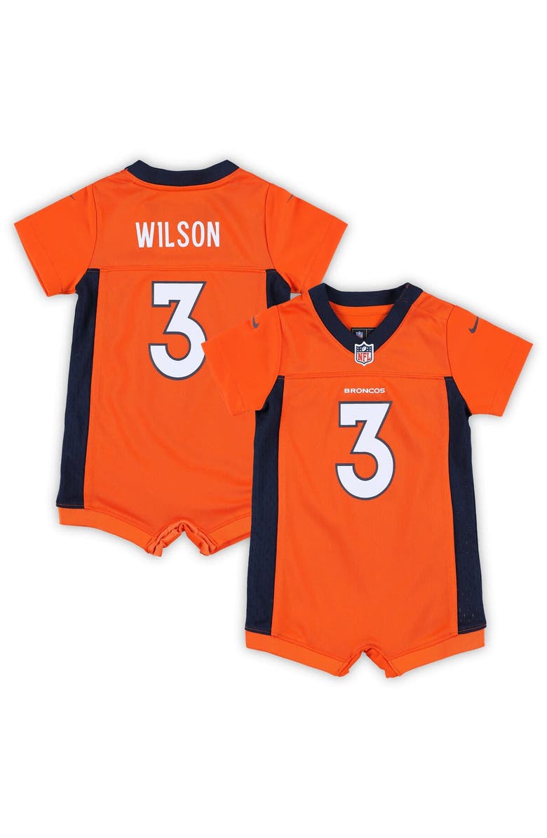 Nike Newborn & Infant Nike Russell Wilson Orange Denver Broncos Game Romper Jersey, Main, color, 