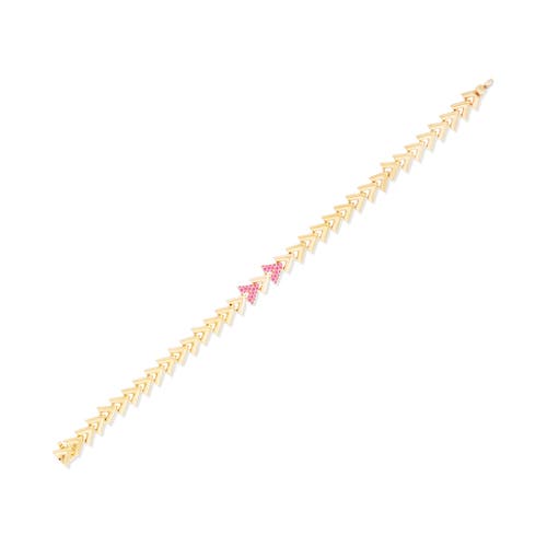 Campbell + Charlotte Spark Chevron Link Bracelet In Gold