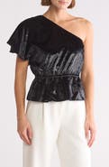 7 For All Mankind One-Shoulder Ruffle Top