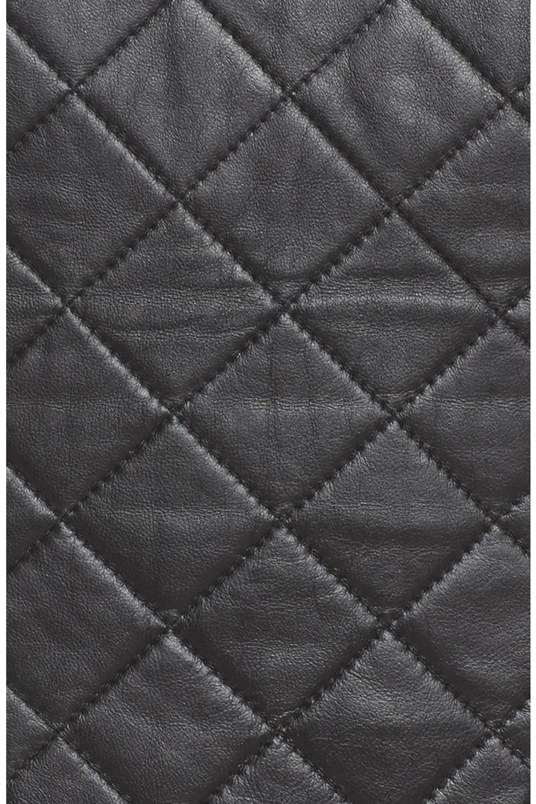 Leather & Mesh Moto Jacket, Alternate, color, BLACK