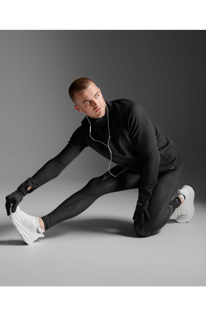 2XU Men's Ignition Haptic 1/4 Zip, Alternate, color, Black/Silver Reflective