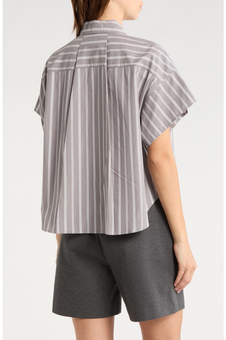 Maura Stripe Button-Up Shirt, Alternate, color, STEEL MULTI