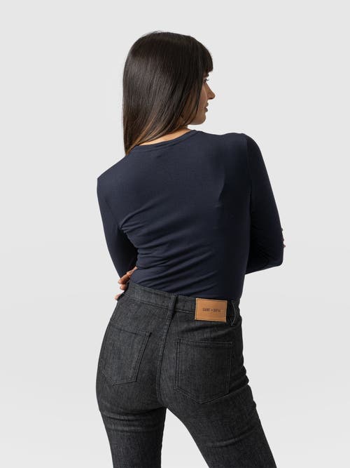 Shop Saint + Sofia Austen Crew Neck Long Sleeve Tee