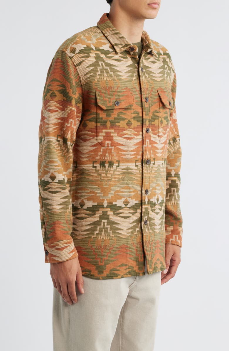 Pendleton Driftwood Stripe Chamois Button-Up Shirt, Alternate, color, Sedona Olive