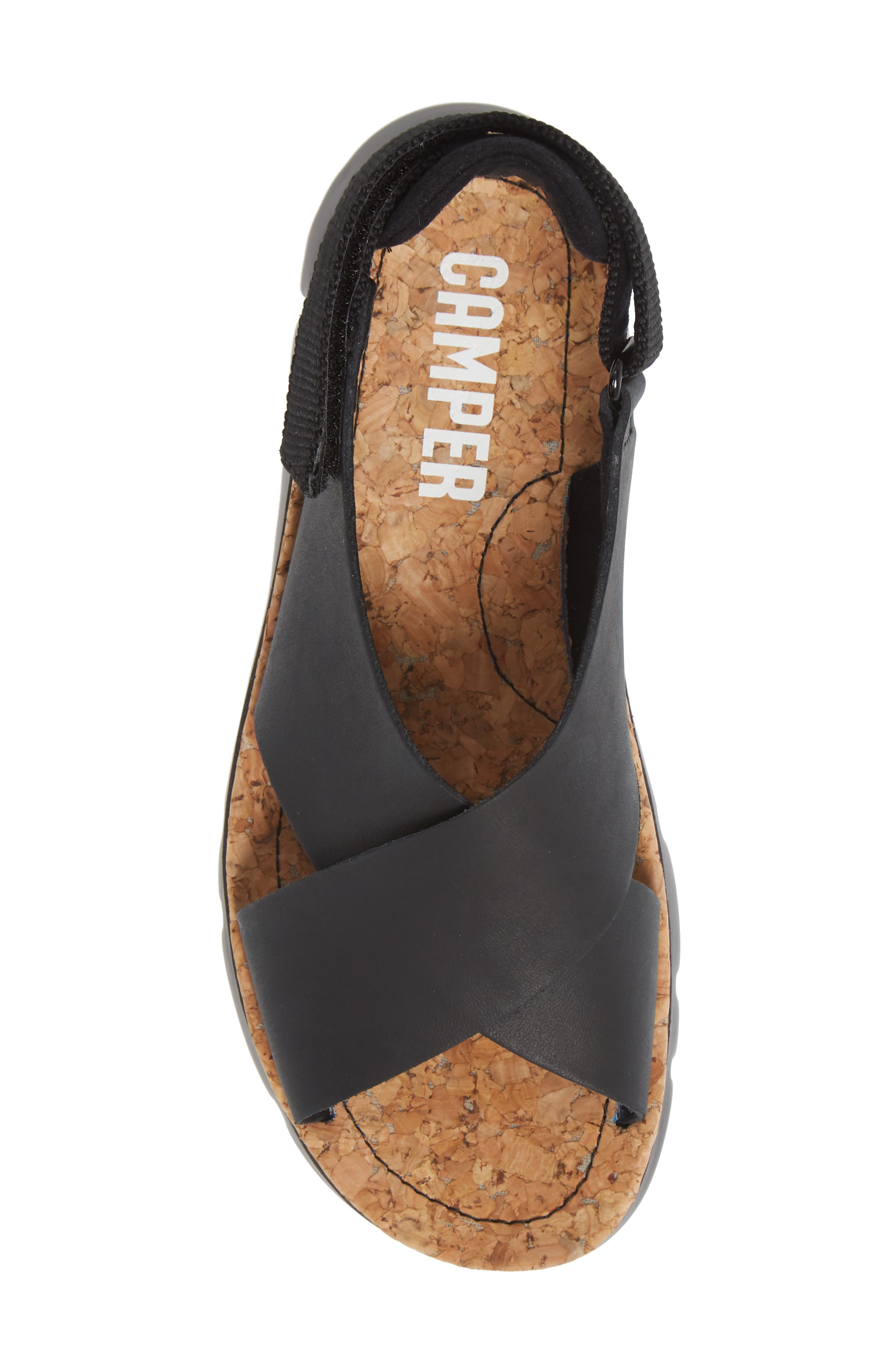 Camper Oruga Slingback Sandal, Alternate, color, Black/ Beige Leather