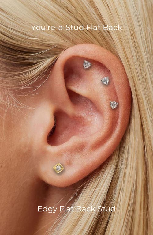 Seed2stone You're-a-stud Flat Back Stud In Gold