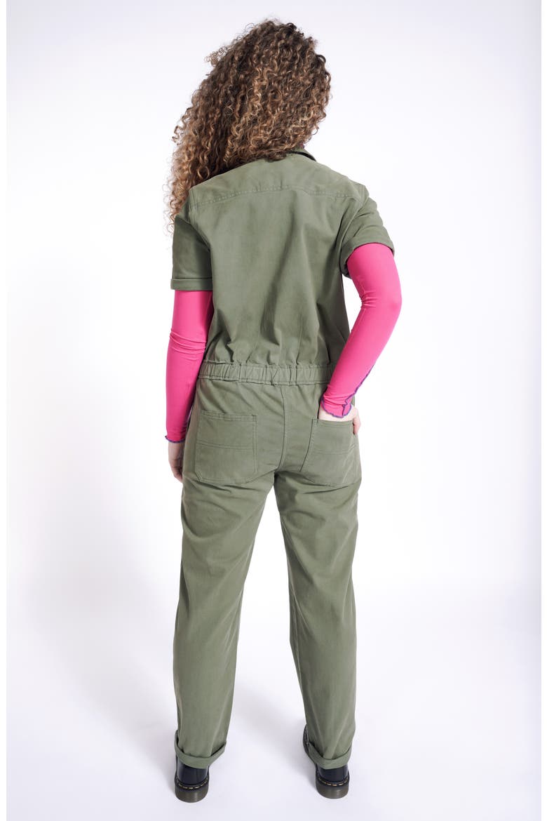 Utility Short Sleeve Jumpsuit (Nordstrom Exclusive), Alternate, color, OLIVE