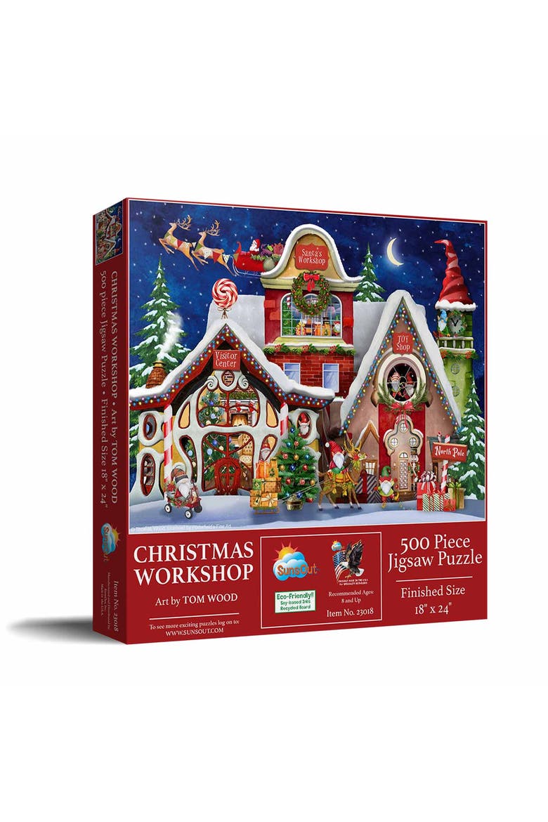 Christmas Workshop 500 piece Jigsaw Puzzle for Adults, Main, color, Multicolor