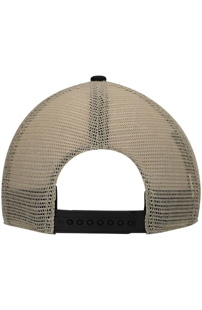 '47 Men's '47 Black/Natural New Orleans Saints Legacy Trawler Trucker Clean Up Snapback Hat, Alternate, color, 