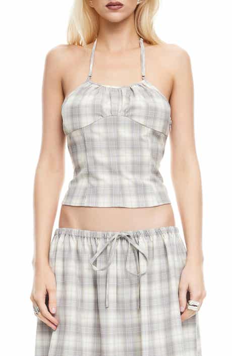 LIONESS Sweet Escape Plaid Halter Top