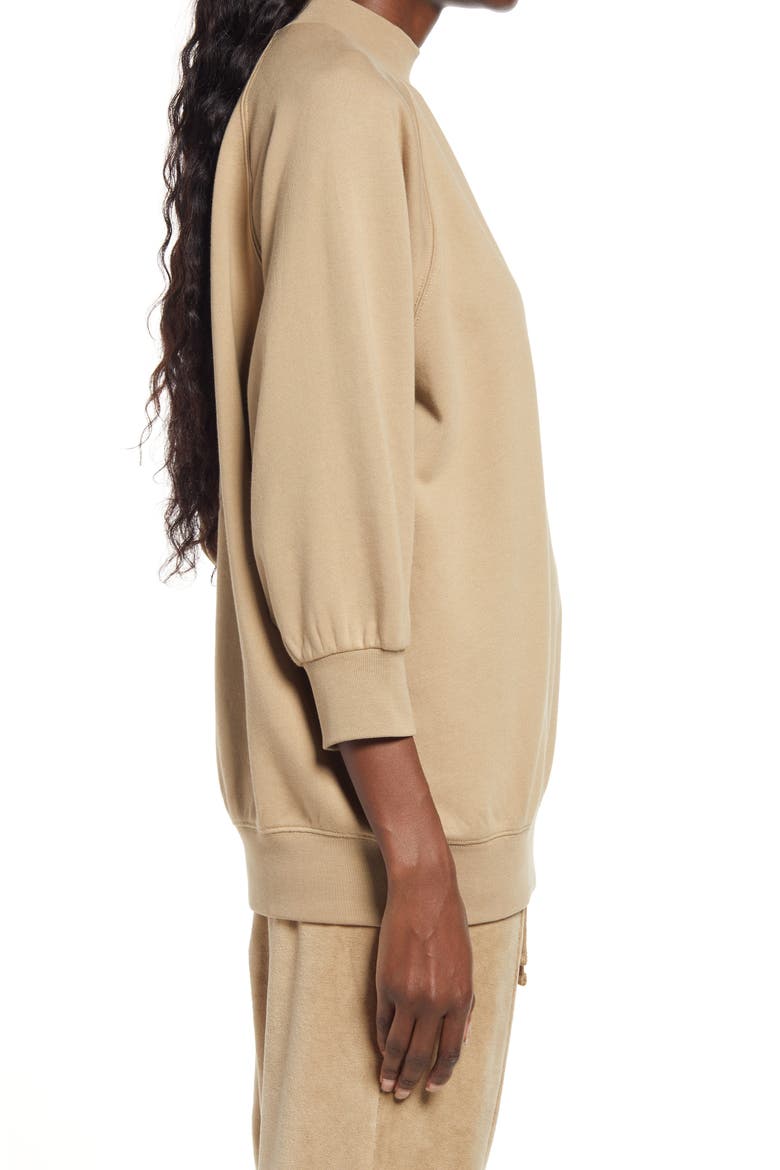 Mock Neck French Terry Pullover, Alternate, color, OAK