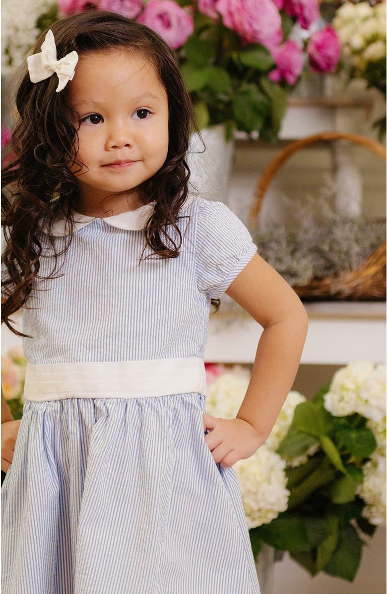 Hope & Henry Girls' Organic Seersucker Peter Pan Collar Dress, Kids, Alternate, color, 