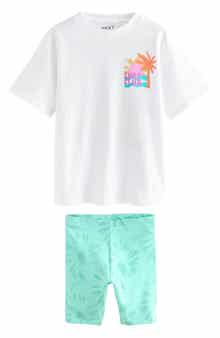 NEXT Kids' Summer Days Graphic T-Shirt & Bike Shorts Set