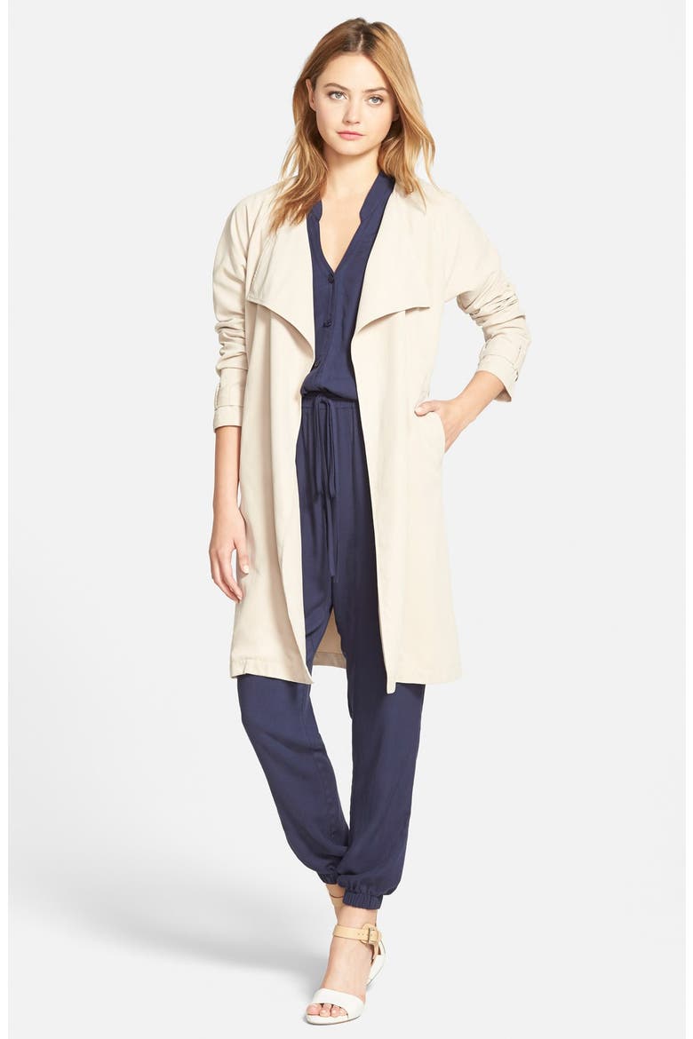 'Claremont' Twill Coat, Main, color, CAFE AU LA