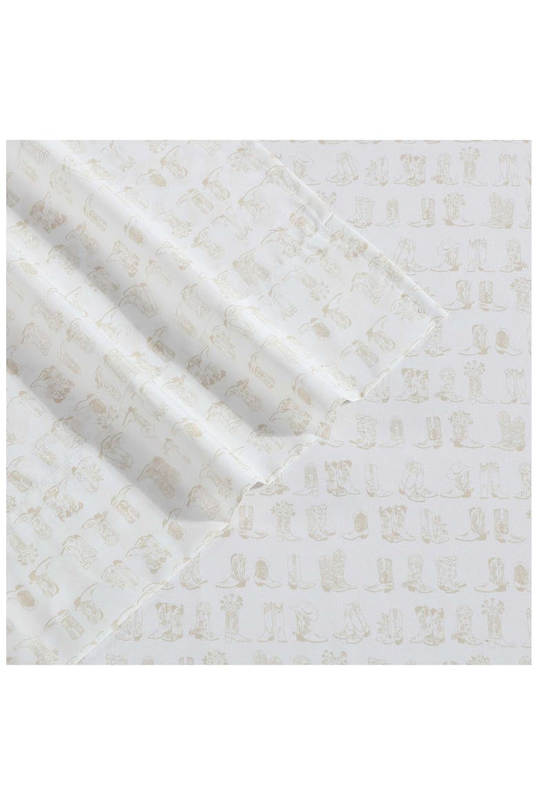Line Dance Print Microfiber Sheet Set, Alternate, color, LIGHT BEIGE
