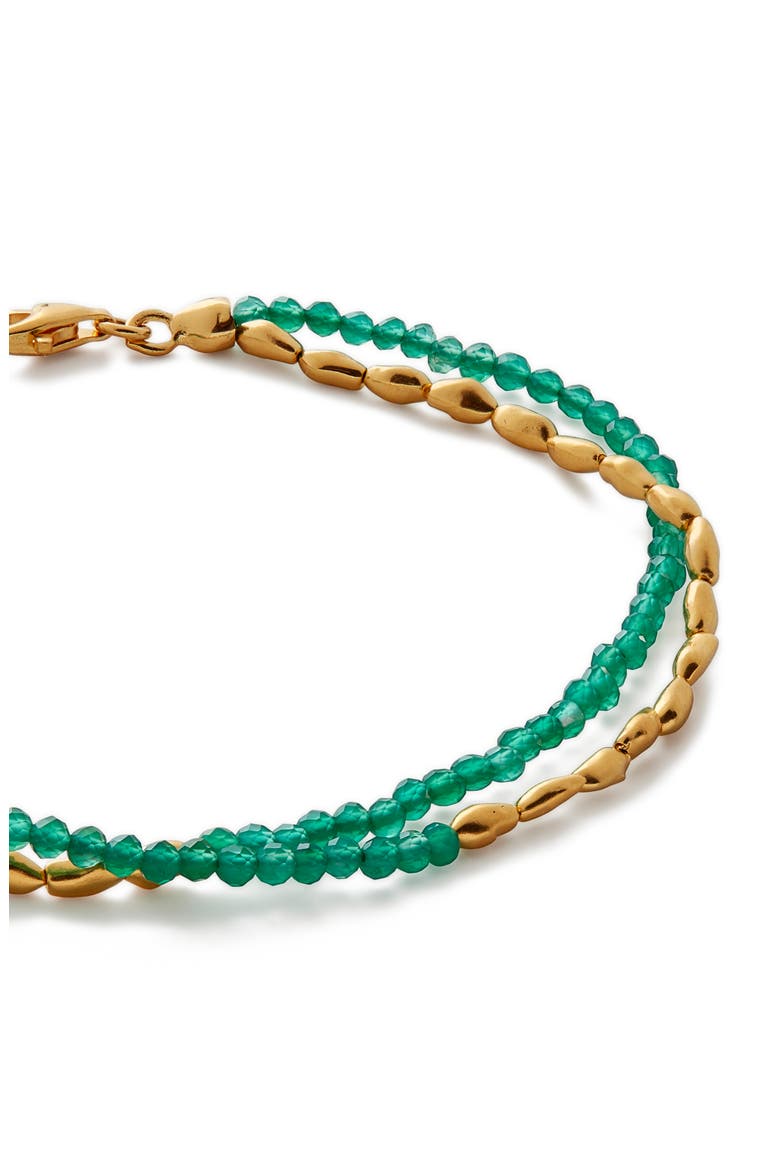 Mini Nugget Beaded Layered Bracelet, Alternate, color, 18CT GOLD VERMEIL/GREEN ONYX