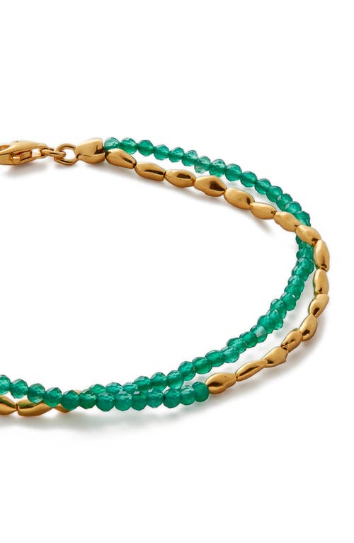 Monica Vinader Gold Vermeil And Green Onyx Mini Nugget Beaded Bracelet