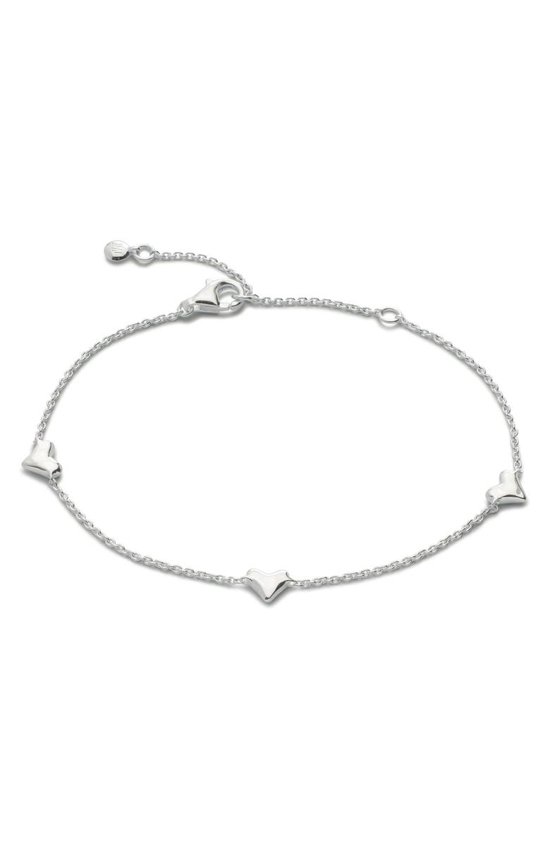 Monica Vinader Heart Station Bracelet, Main, color, Sterling Silver