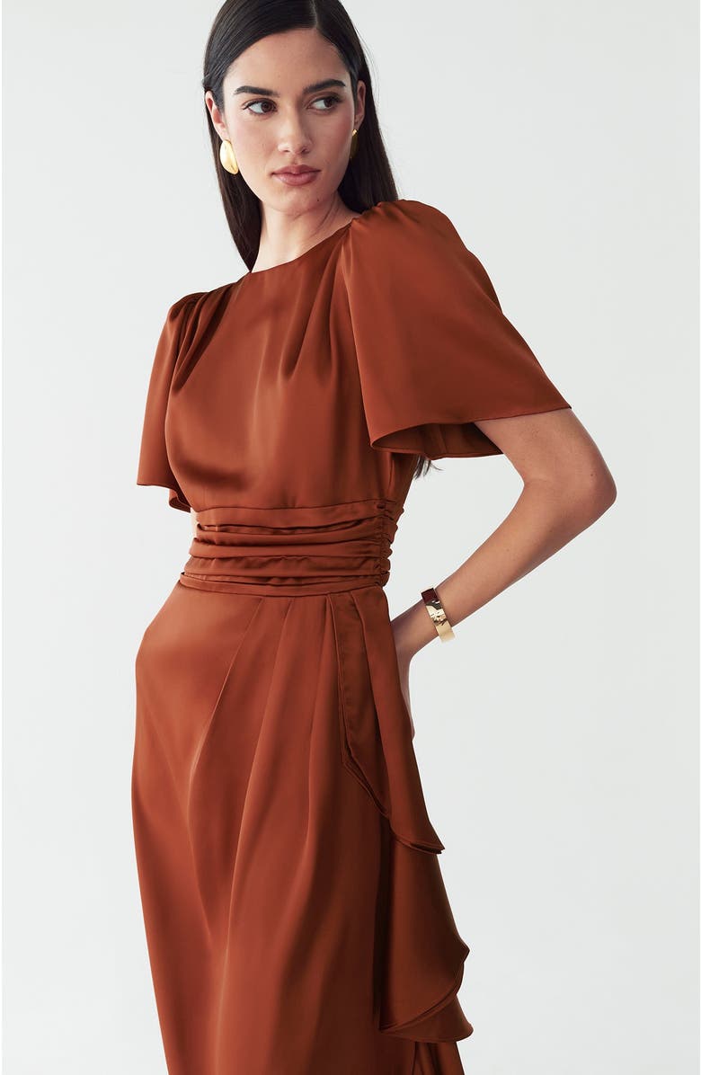 WILLA Narissa Midi Dress, Alternate, color, Copper