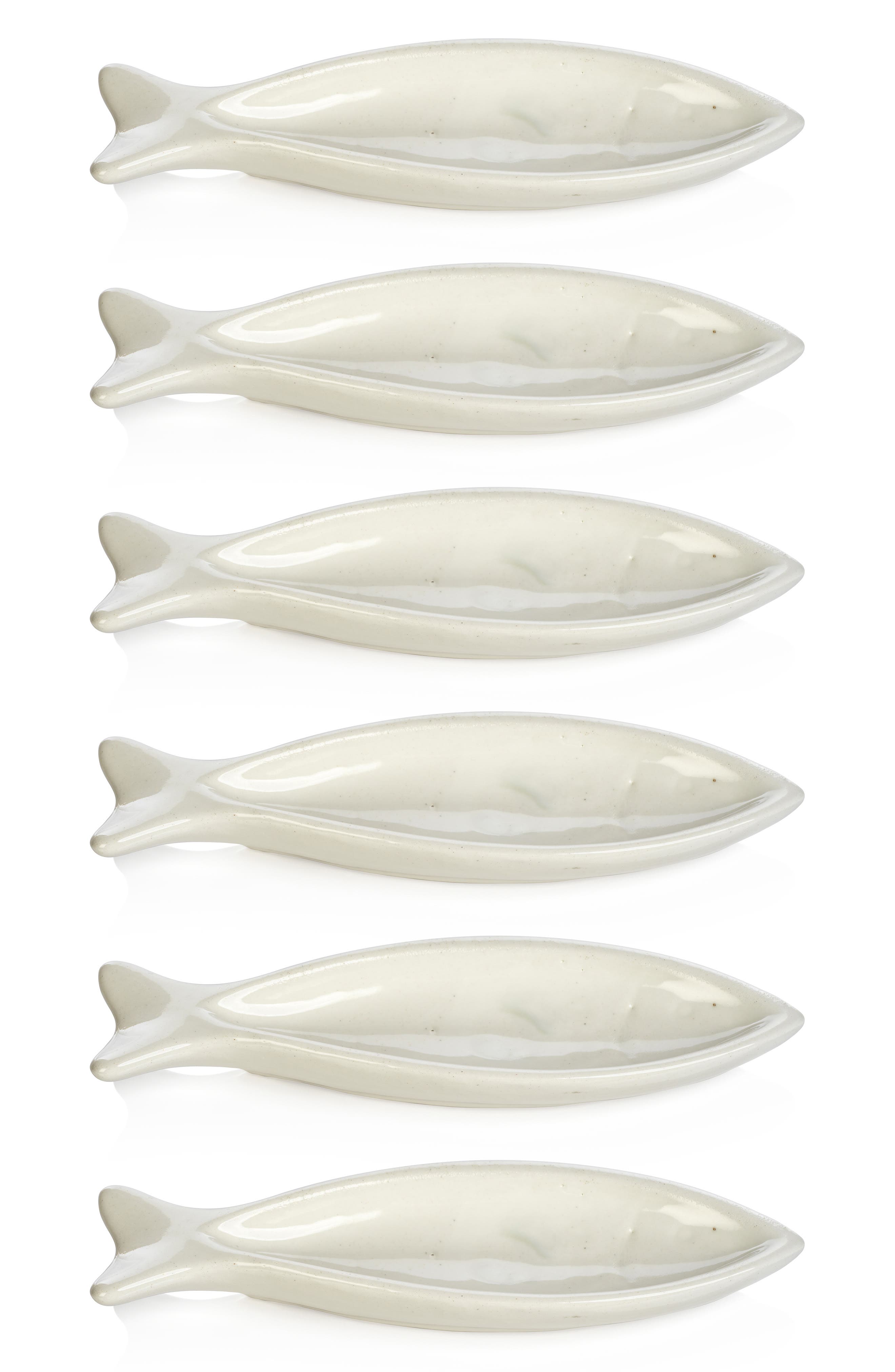 Zodax Coral Beach Ceramic Set of 6 Fish Bowls