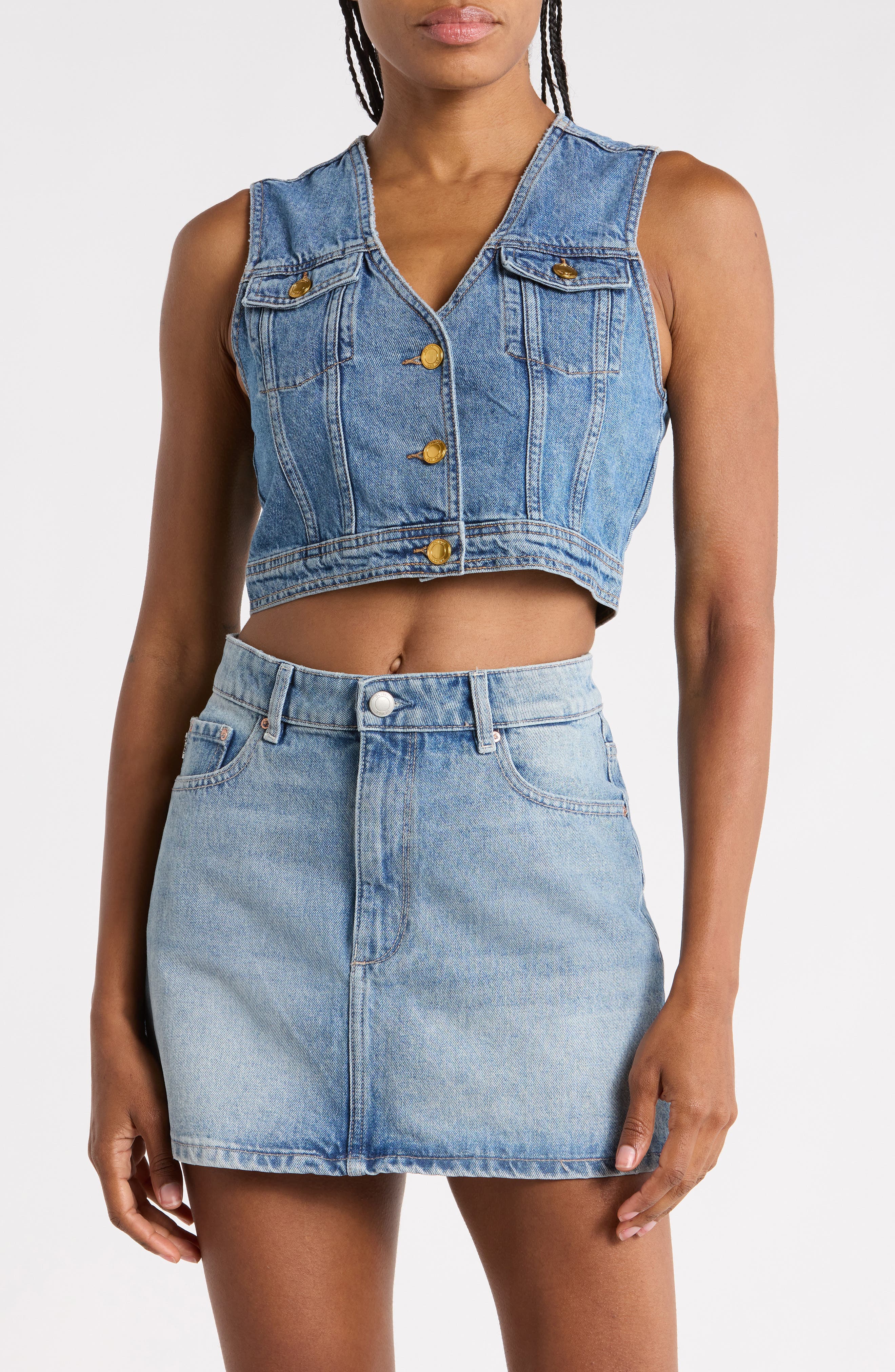 Crop Denim Vest