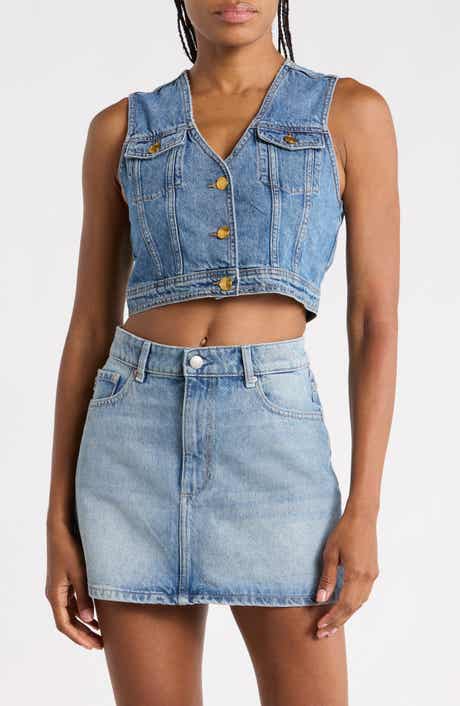 Crop Denim Vest