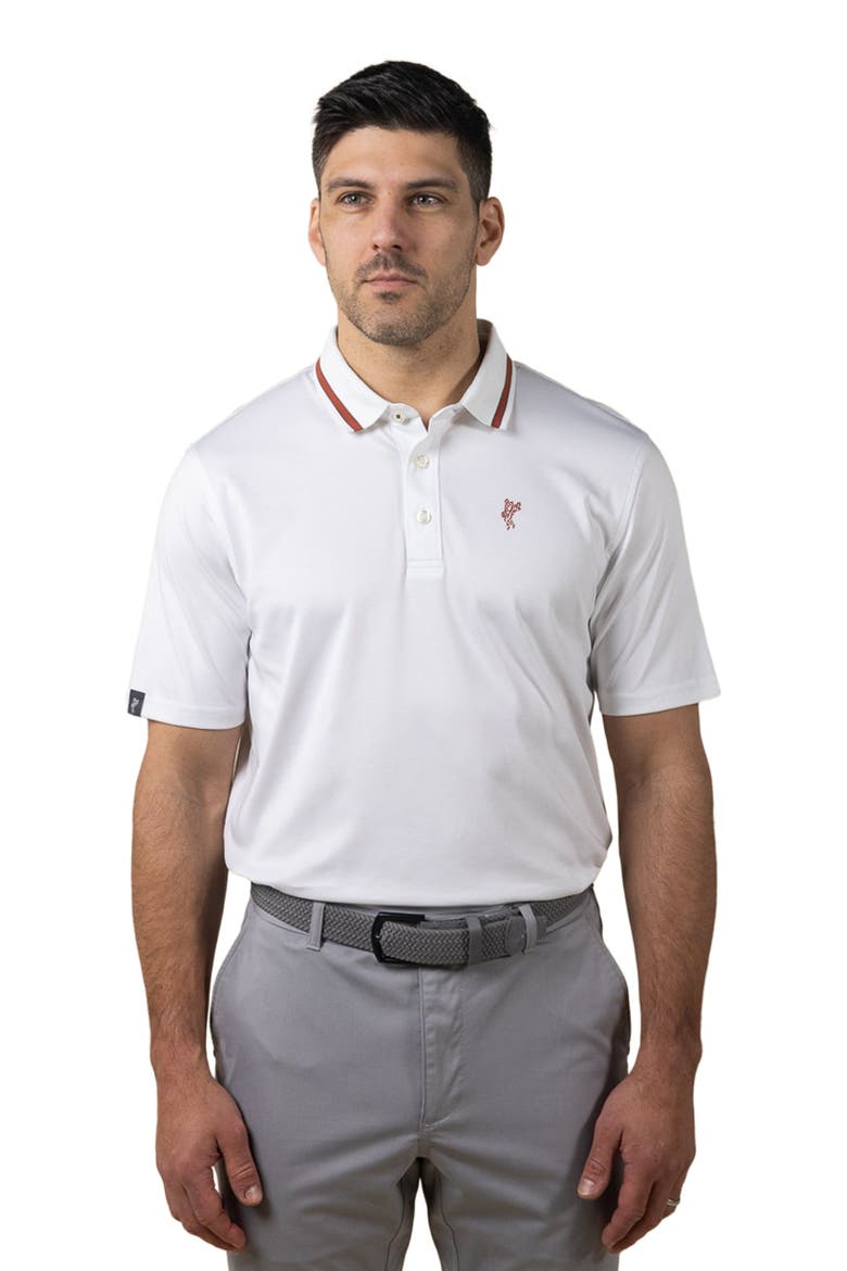 The  Golfman Polo, Main, color, White/Terracotta