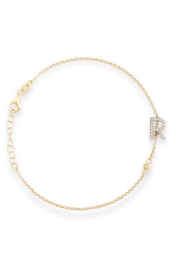 Meshmerise Diamond Initial Bezel Bracelet In Burgundy