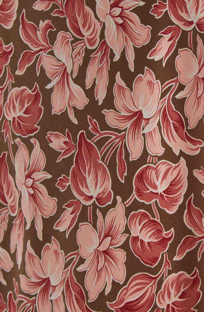 Veronica Beard Alberta Floral Halter Neck Silk Blend Maxi Dress, Alternate, color, Deep Ochre Multi