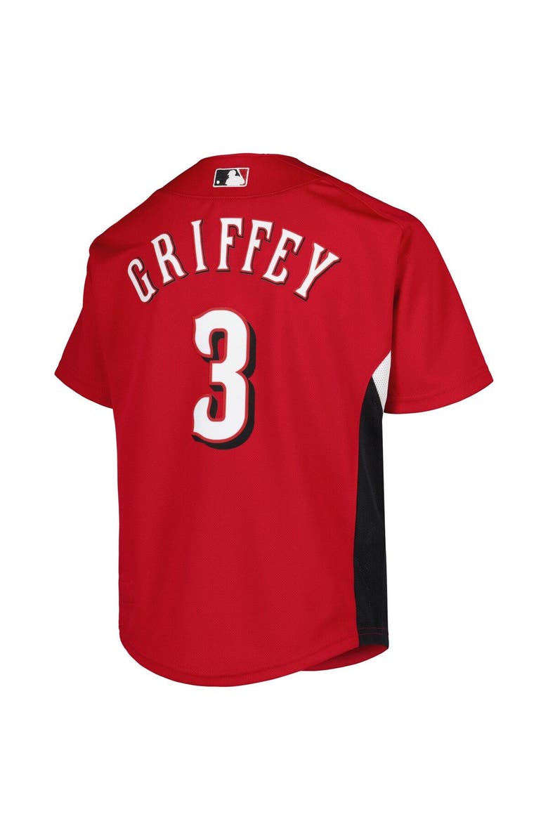 Mitchell & Ness Youth Mitchell & Ness Ken Griffey Jr. Red Cincinnati Reds Cooperstown Collection Batting Practice Jersey, Alternate, color, 