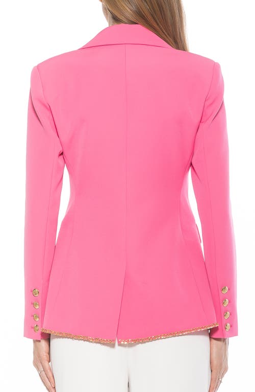 Alexia Admor Janet Chain Trim Blazer In Hot Pink