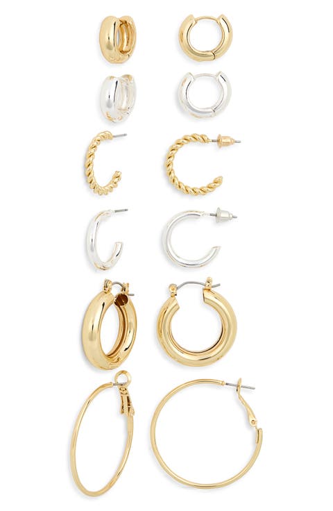 Set of 6 Hoop Earrings