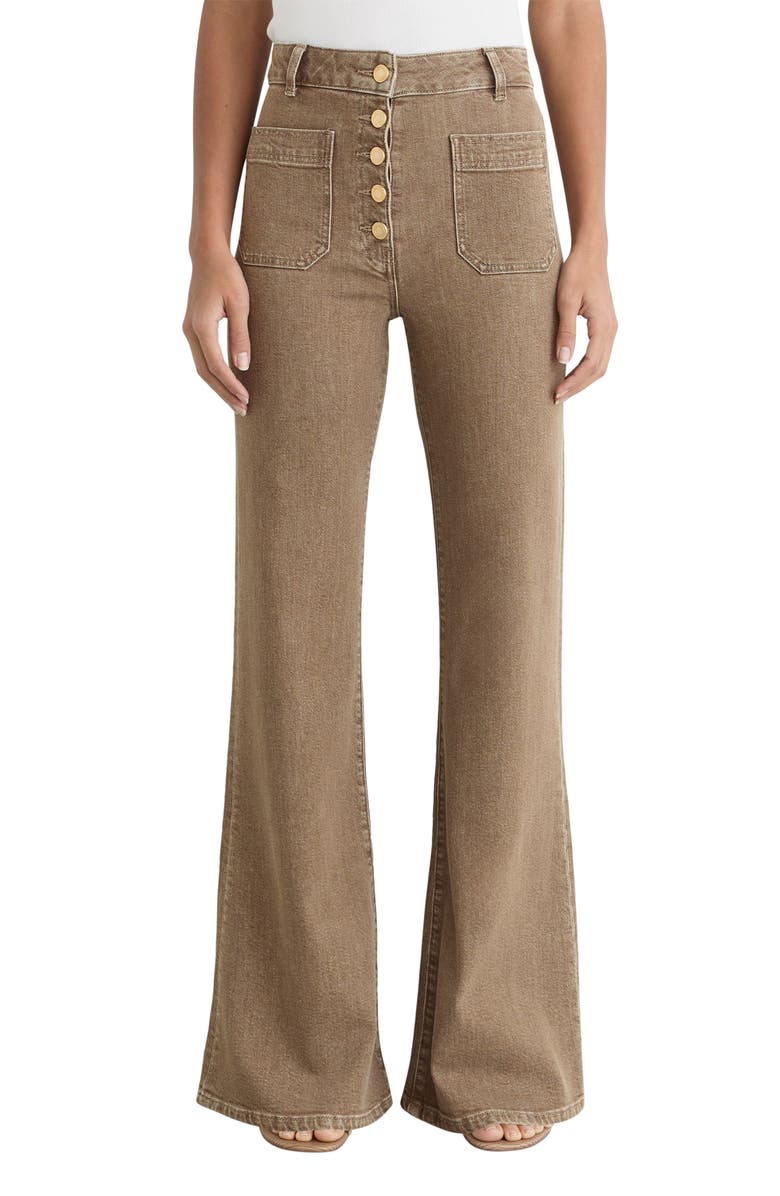 Reiss Cali Flare Jeans, Main, color, Light Brown
