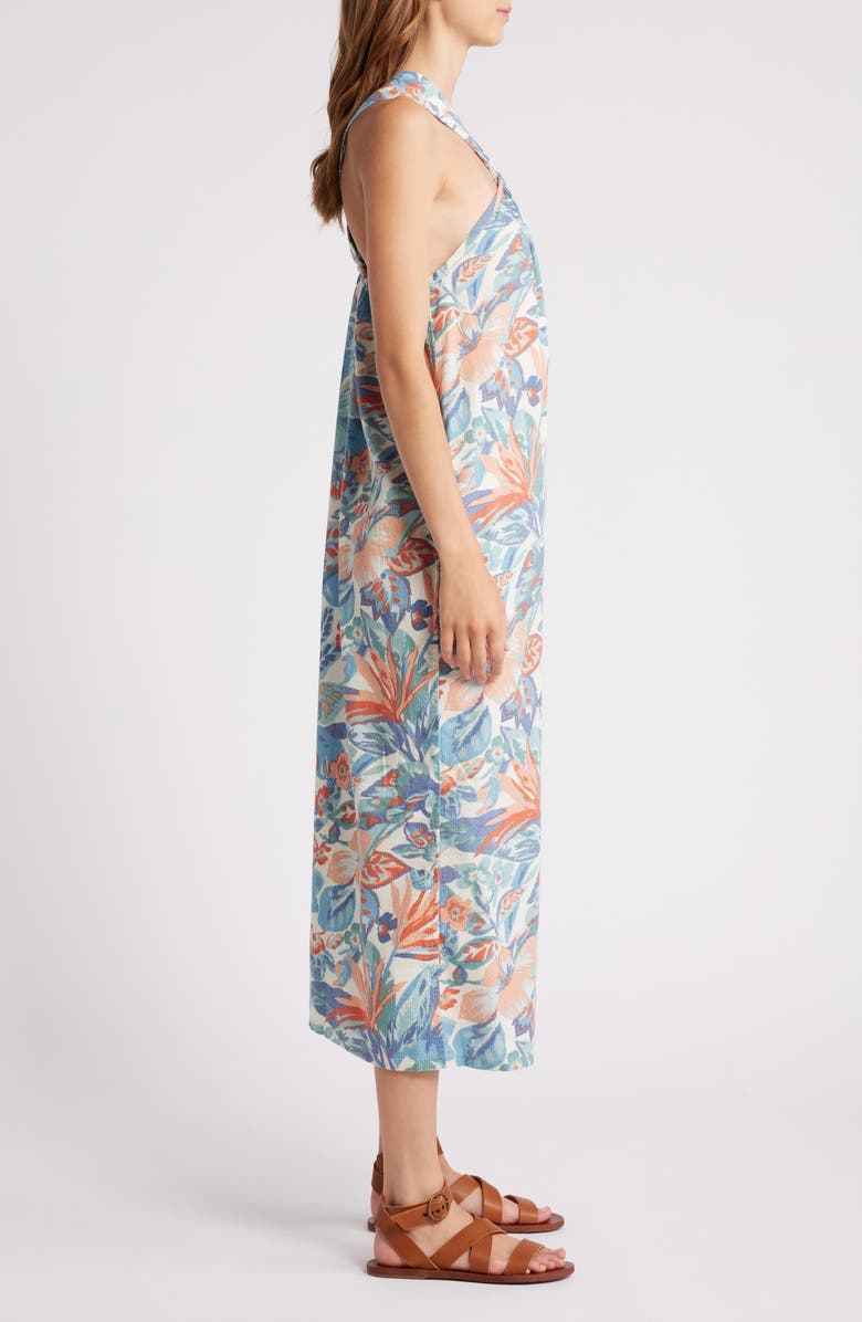 Faherty Bay Twist Seersucker Halter Dress, Alternate, color, Paradise Blossom