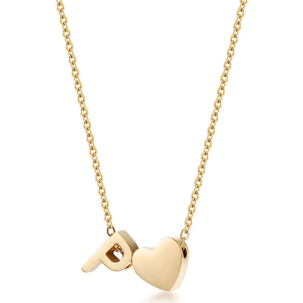 Jane Basch Designs Initial Heart Pendant Necklace In Gold
